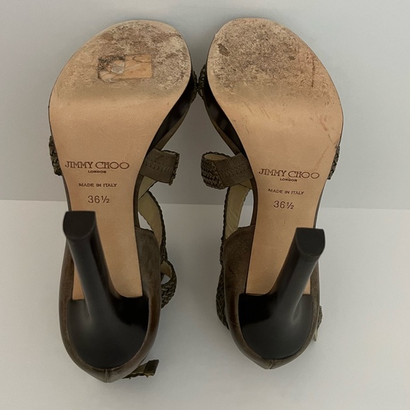 Jimmy Choo woven olive sandal with box and bag - Picture 2 of 4